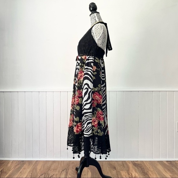 Lane Bryant Tropical Print Lace Halter Dress Size 14 - Picture 8 of 15